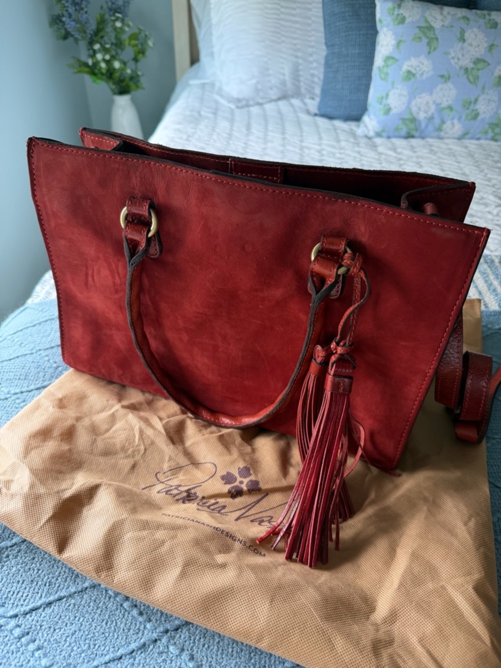 Patricia Nash primrose satchel in Fox colored Nubuck Shoulder Bag